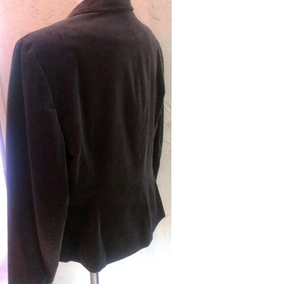 AK Anne Klein Gray Stretch Velvet Blazer Size 16 - Picture 3 of 7